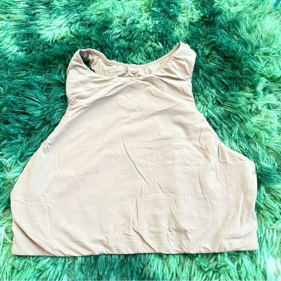 SKIMS Cream Sleeveless Crop Tank Top - Picture 1 of 3